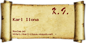 Karl Ilona névjegykártya